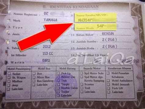 Cara Mengecek Nomor Seri Motor di STNK .
